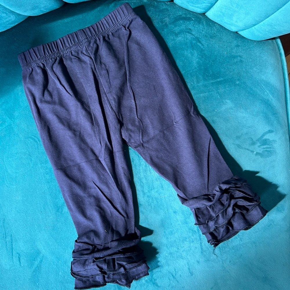 Boutique Navy Ruffle Pants